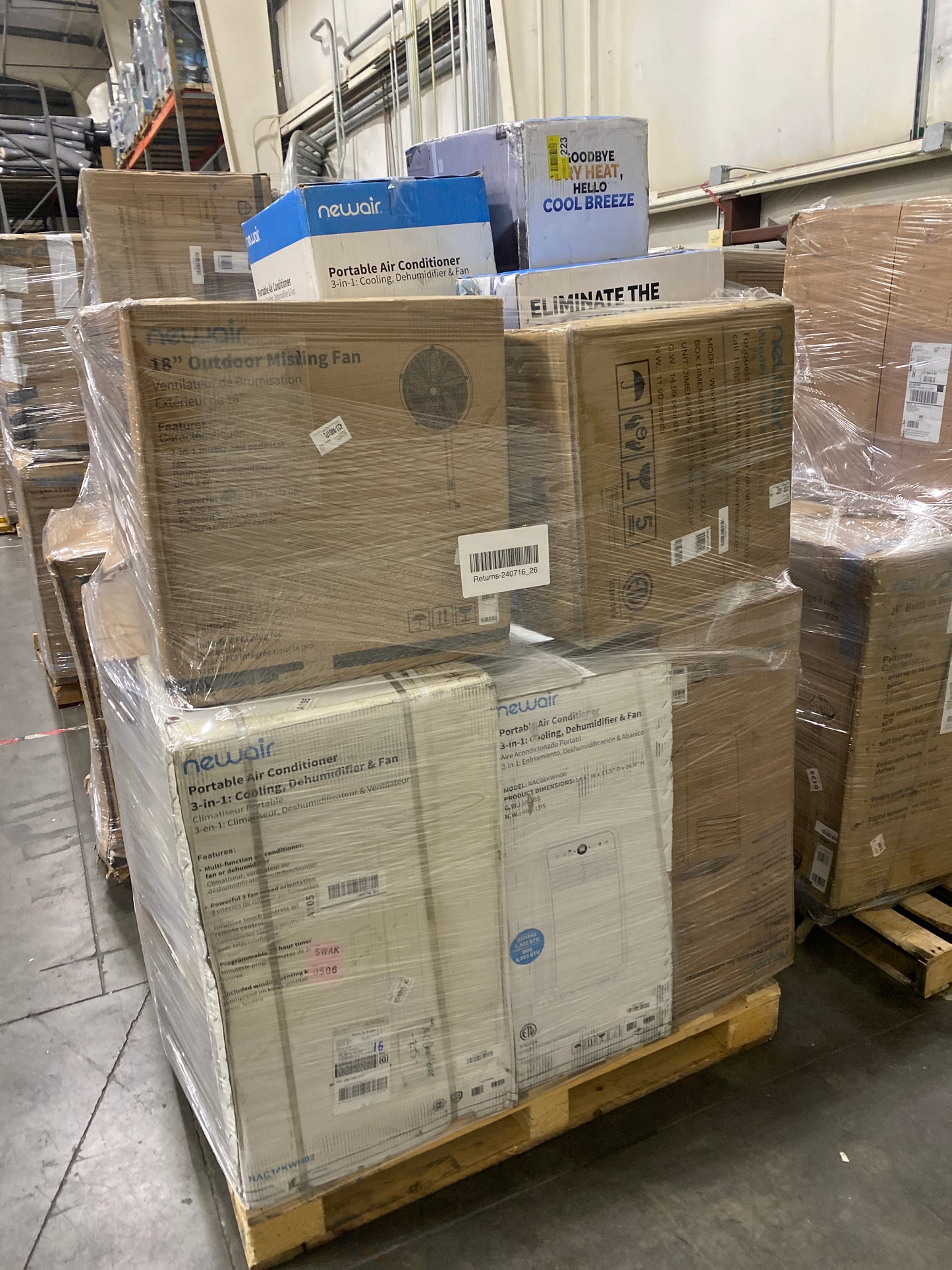 Liquidation Pallet of Portable HVACs,  and  | Pallet-IRL | 240716_26