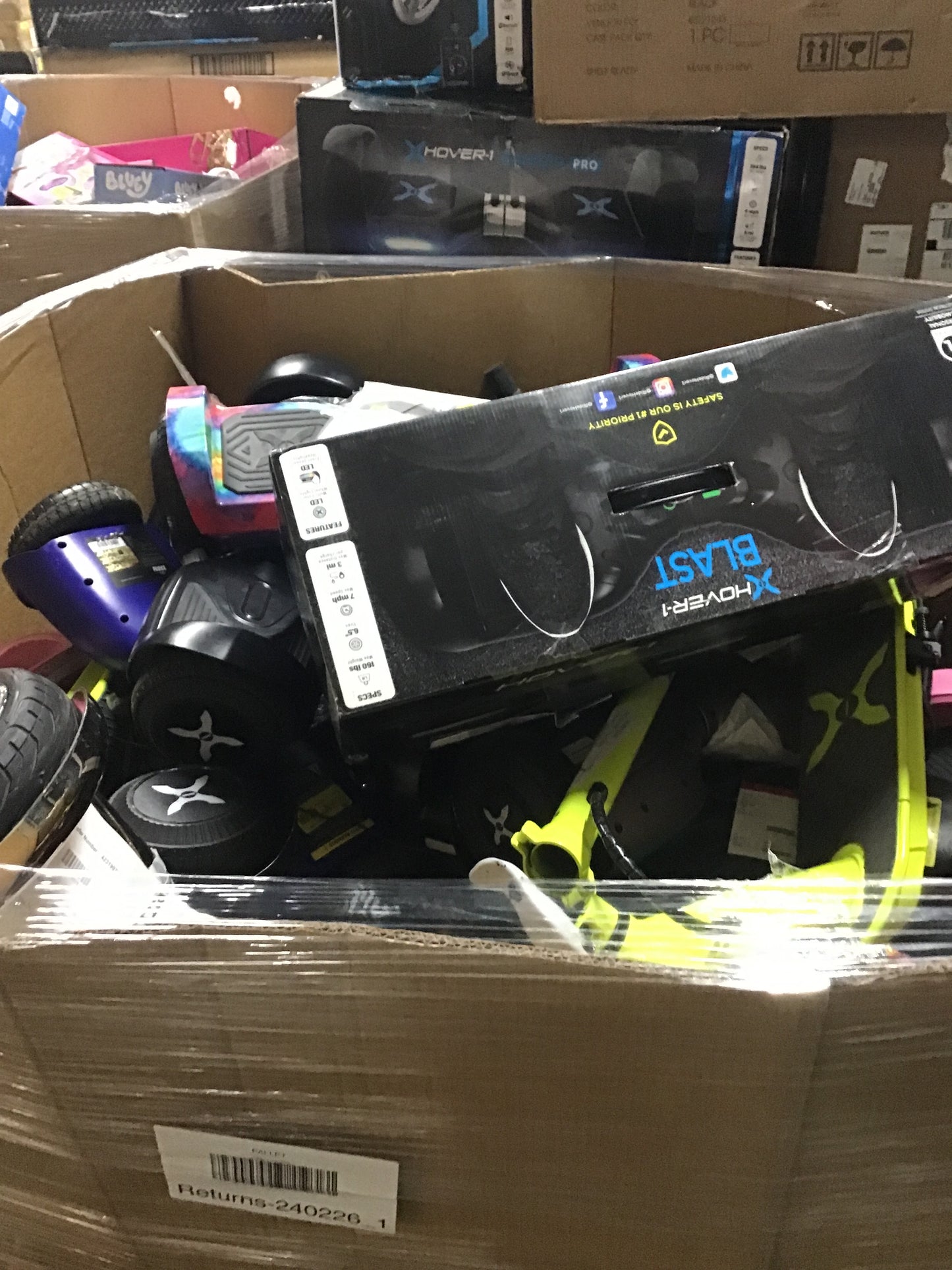 Liquidation Pallet of Hoverboards and Electric Scooters | Pallet-GVY | 240226_1