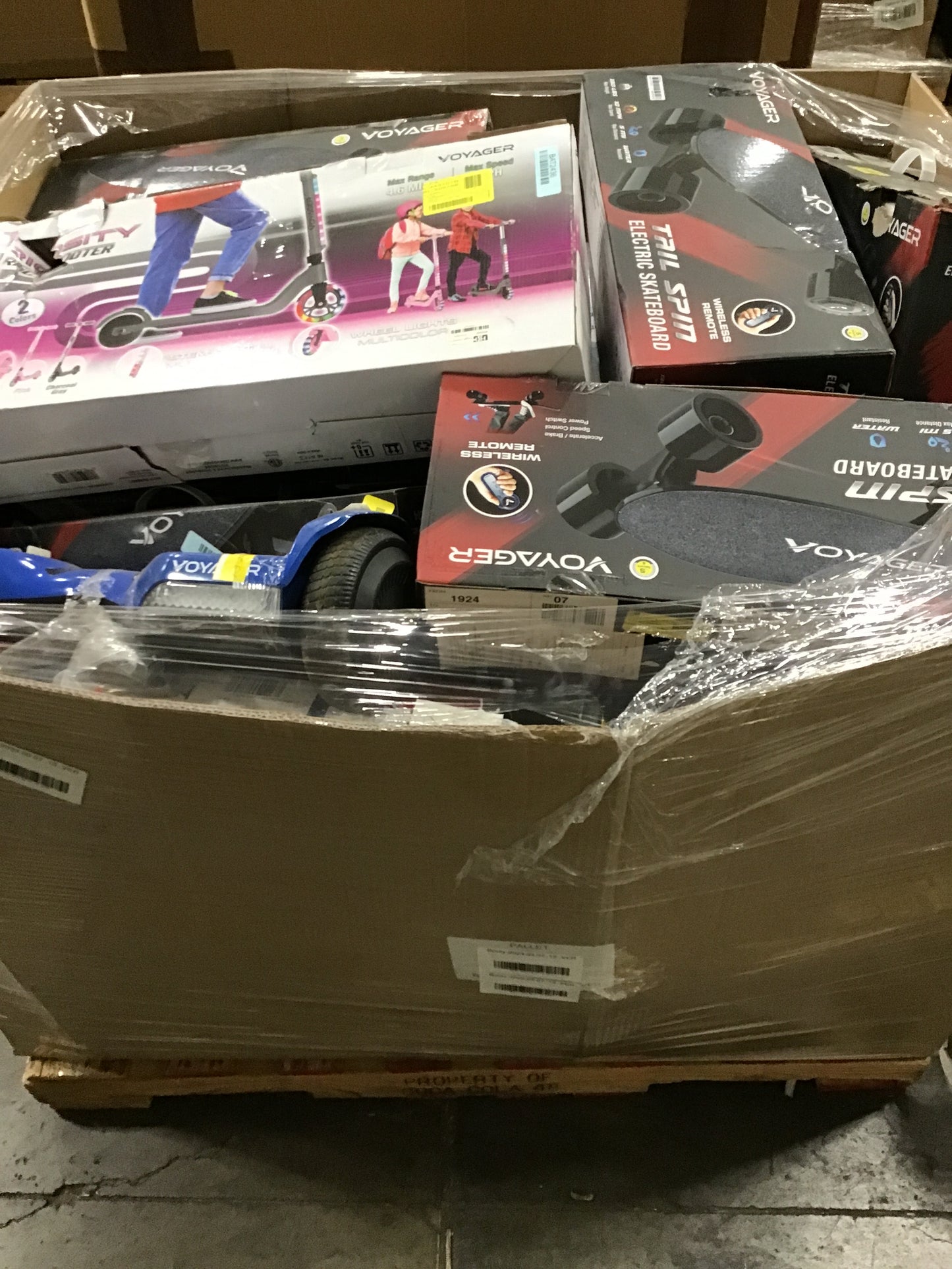 Liquidation Pallet of Electronic Toys and Electric Scooters, Pallet-BXA