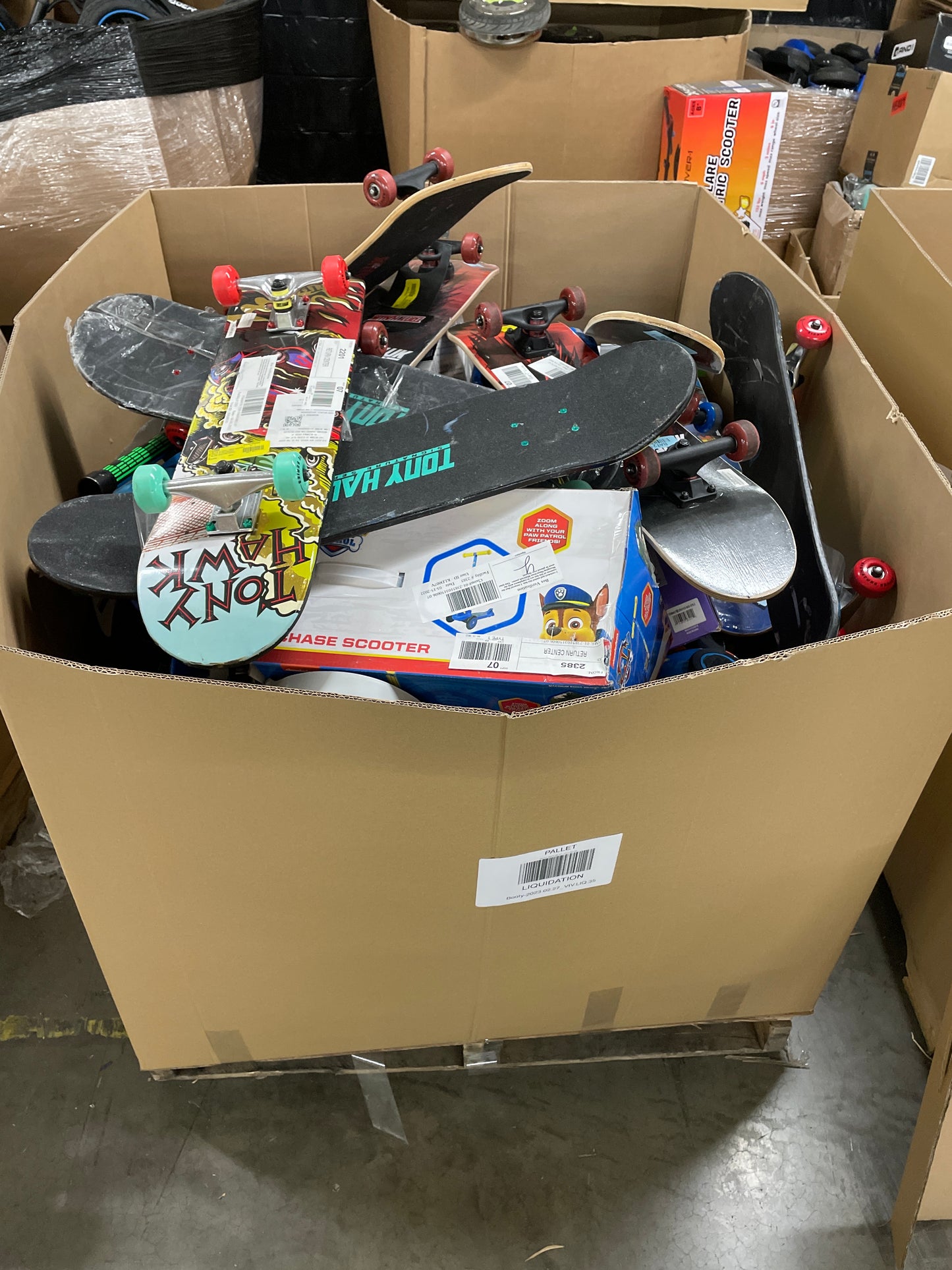 Liquidation Pallet of Toys, Electric Scooters and Security Devices, Pallet-GH