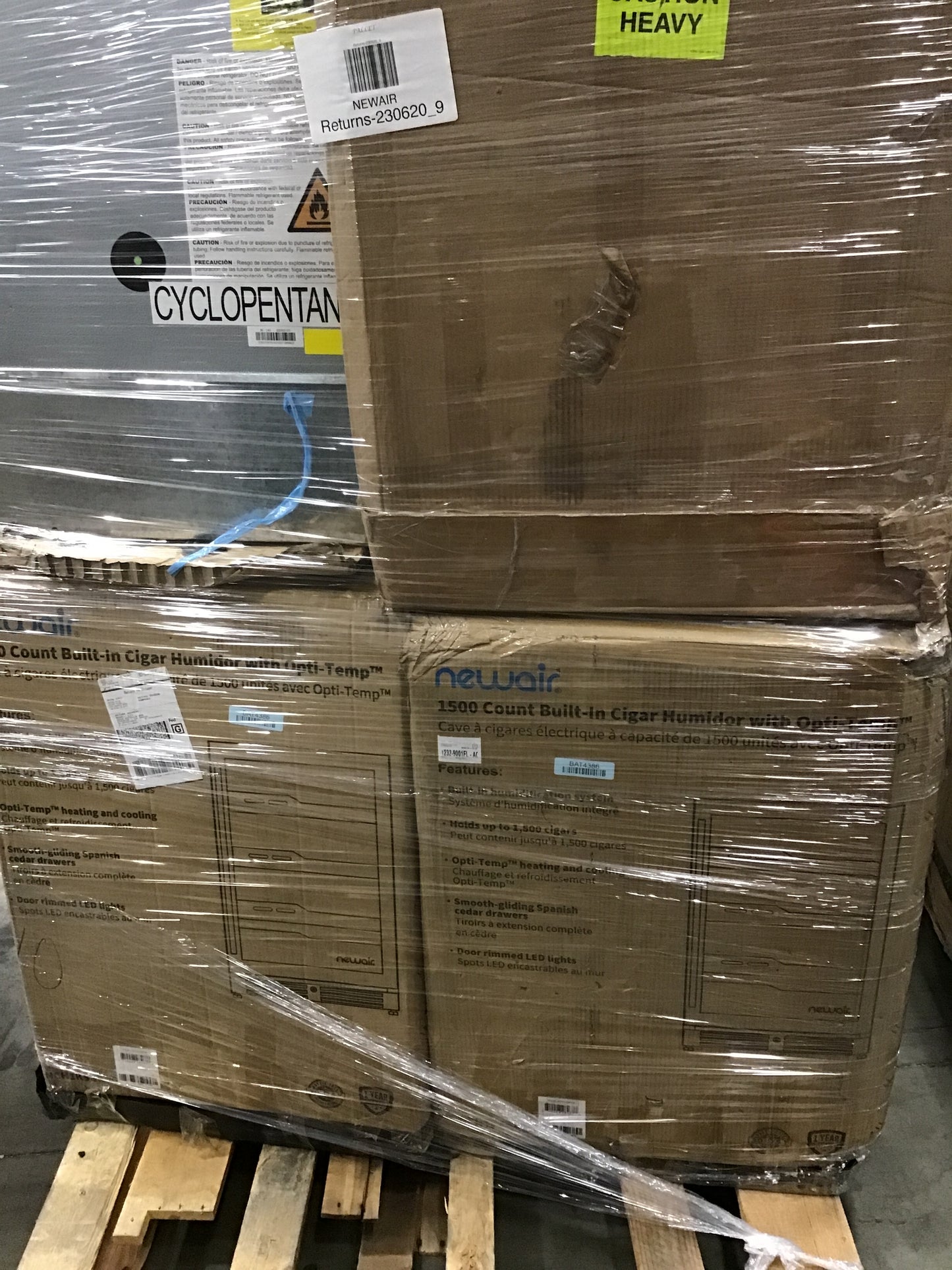 Liquidation Pallet of Compact Humidors and Compact Fridges, Pallet-CGN