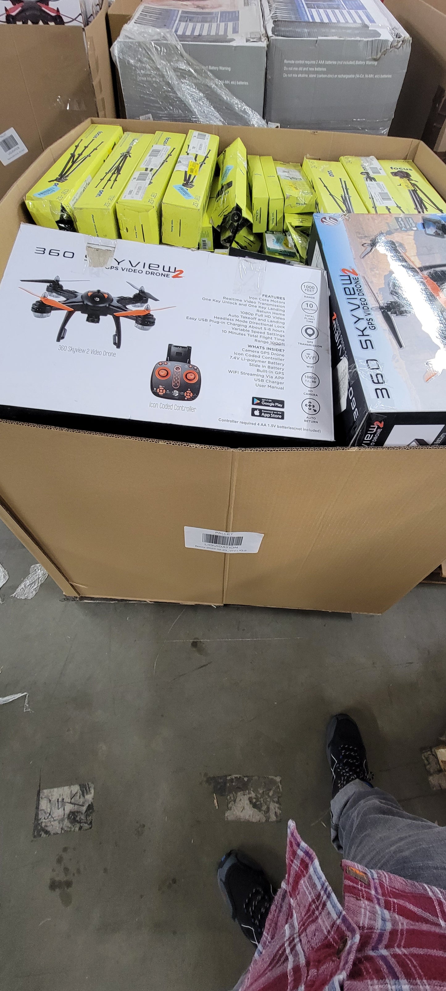 Liquidation Pallet of Drones, Camera Accessories and Security Devices, Pallet-EE
