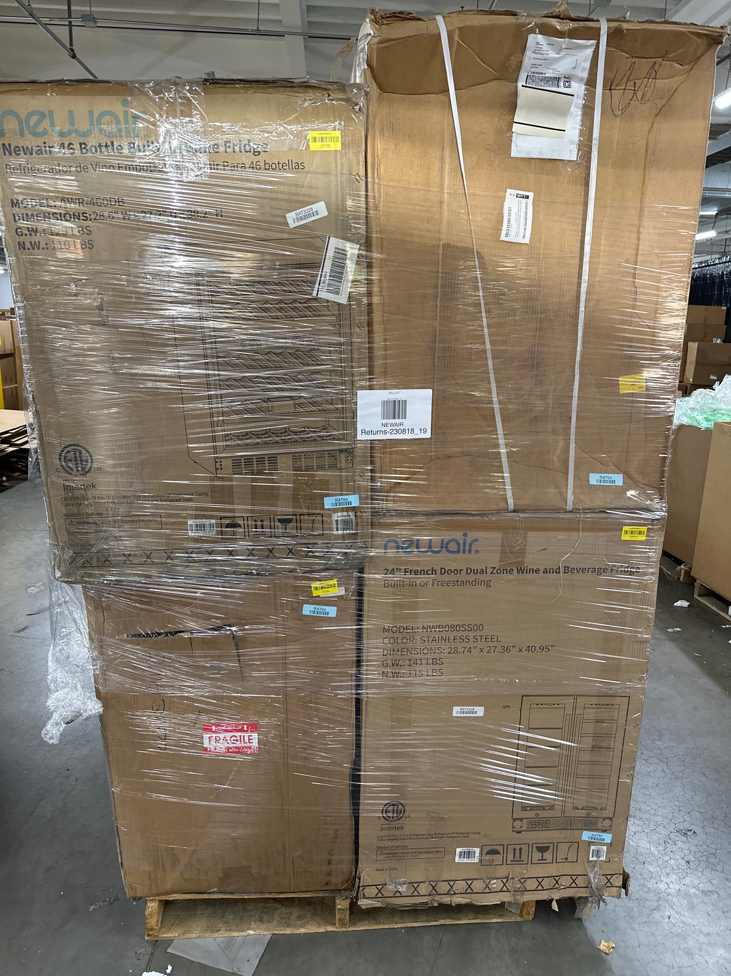 Liquidation Pallet of Compact Fridges and Compact Humidors, Pallet-DAG