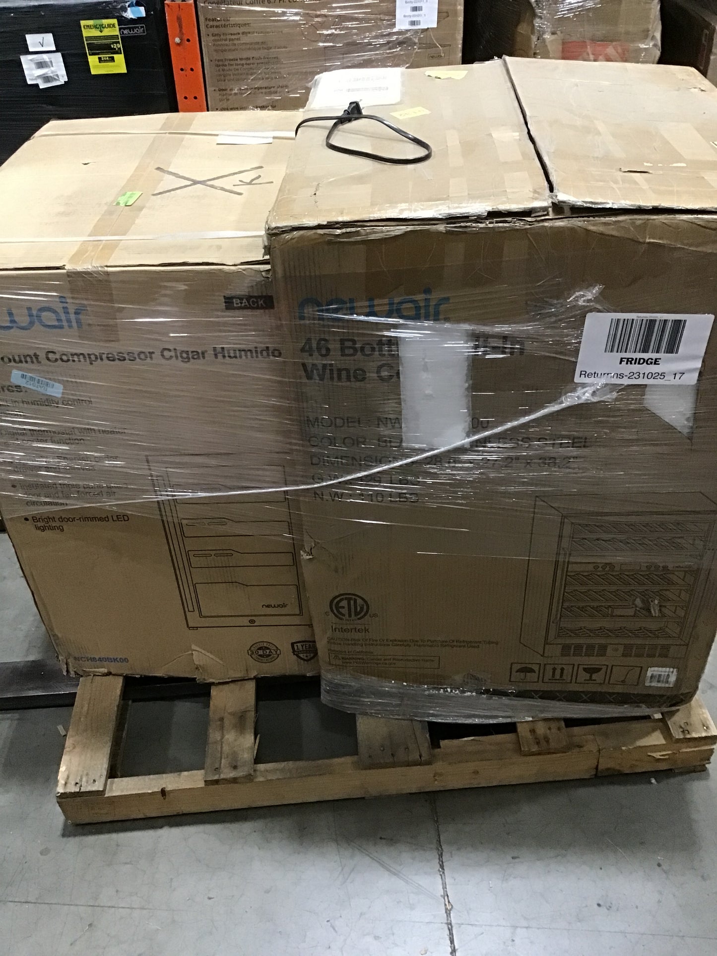 Liquidation Pallet of Compact Fridges and Compact Humidors, Pallet-EMG